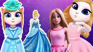Cinderella vs Barbie makeover\/My talking Angela 2\/trending\/cosplay\/Desniy princess