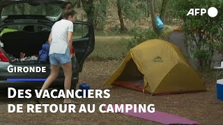 Incendies en Gironde: les irréductibles vacanciers de retour au camping | AFP