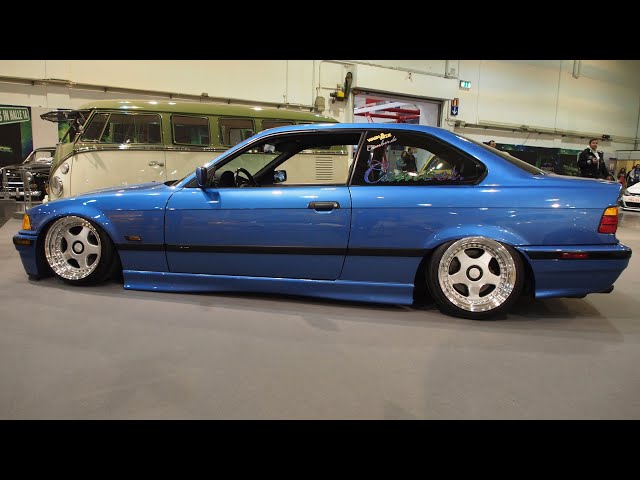 Blue Bmw e36 320i Bagged Camber Tuning Project by Laila 