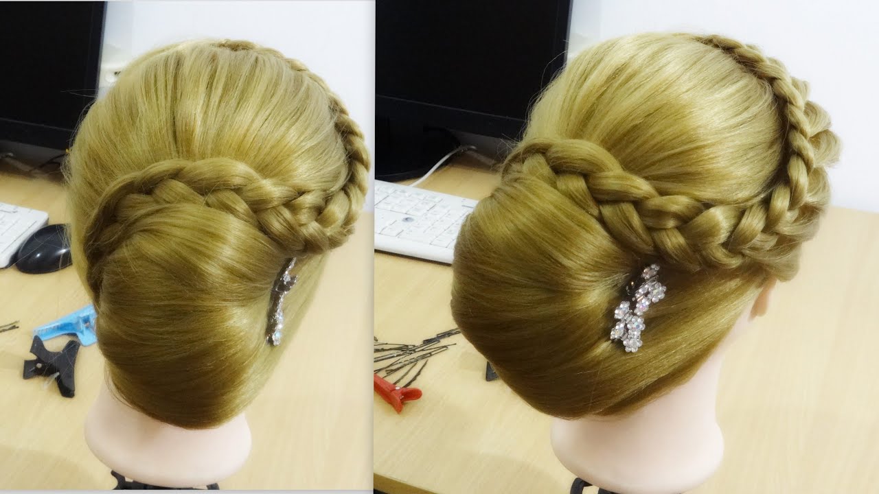 French roll hairstyle. Beautiful style. - YouTube
