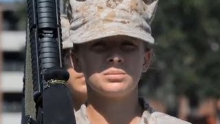 Female US Marines prepare for front line role