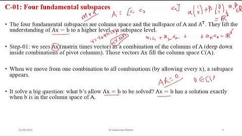 L02 Fundamental subspaces