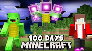 We Survived 100 Days of PROJECTOR MAN! JJ & Mikey in Minecraft! - Maizen