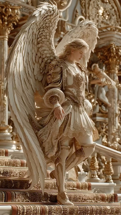 On the Heavenly Stairs II 🪽🤍 Twelve Archangels✨#angel #archangels #aivideo #aiart #celestial