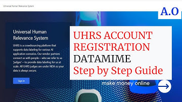 UHRS TRAINING. UHRS ACCOUNT REGISTRATION STEP BY STEP DATAMIME guide. 2021
