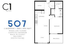 C1 #507 | 1 Bedroom + Den | 805 sqft