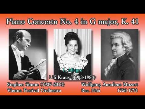 Mozart: Piano Concerto No. 4, Kraus & Simon (1966