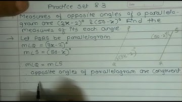 Practice Set 8.3 | 8 Quadrilateral : Construction and Types | Std 8 Maths , Class 8 Practice Set 8.3