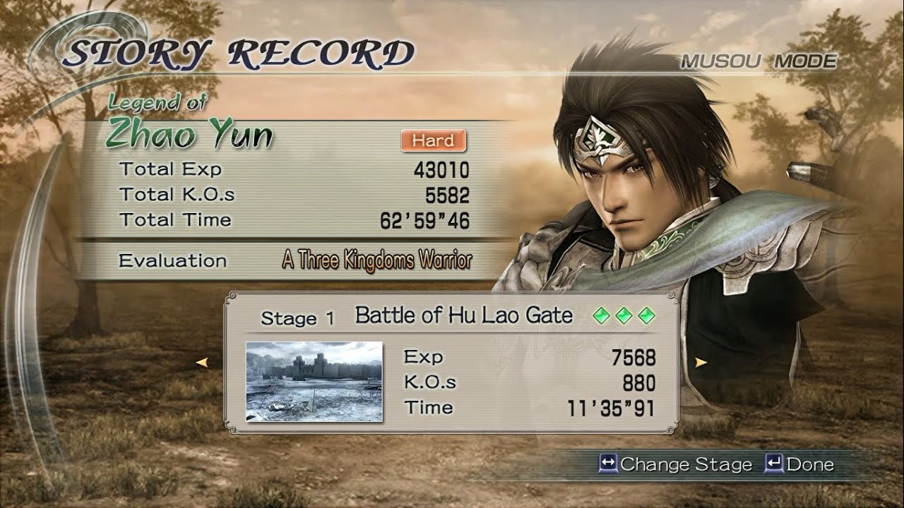 DYNASTY WARRIORS 6 Musou Mode Zhao Yun