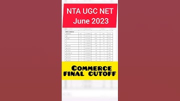 ugc net Commerce June 2023 final cutoff / ugc net Commerce official cutoff / net cutoff June 2023