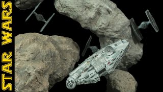 Millennium Falcon - Star Wars Empire Strikes Back asteroid diorama (Bandai model kit)
