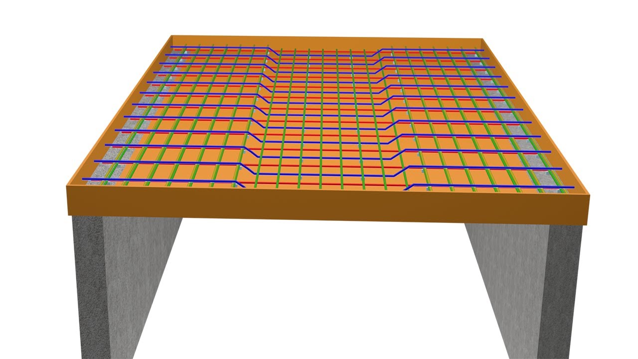 One way slab reinforcement || 3D slab animation || RCC Structure
