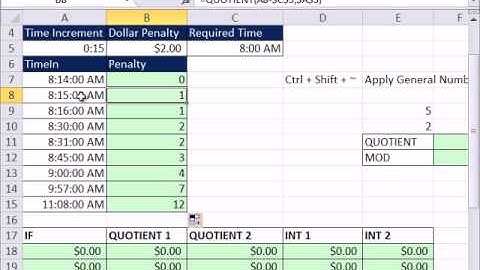 Excel Magic Trick 885.5: Part 2 Calculate Payroll Penalty QUOTIENT & OR & Array Constant