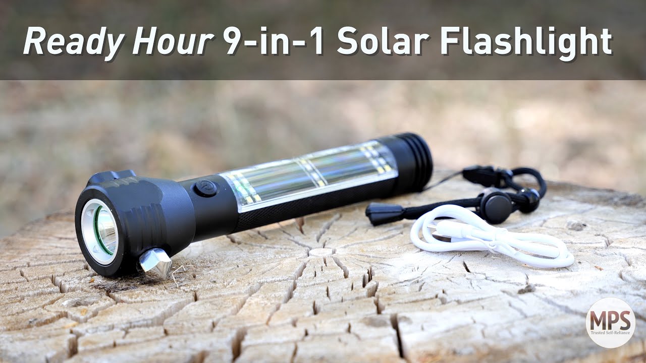 Ready Hour 9-in-1 Multi-Function LED Solar Rechargeable Flashlight - My  Patriot Supply