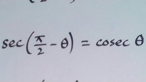 sec ( π/2 - θ ) = cosec θ || Urdu