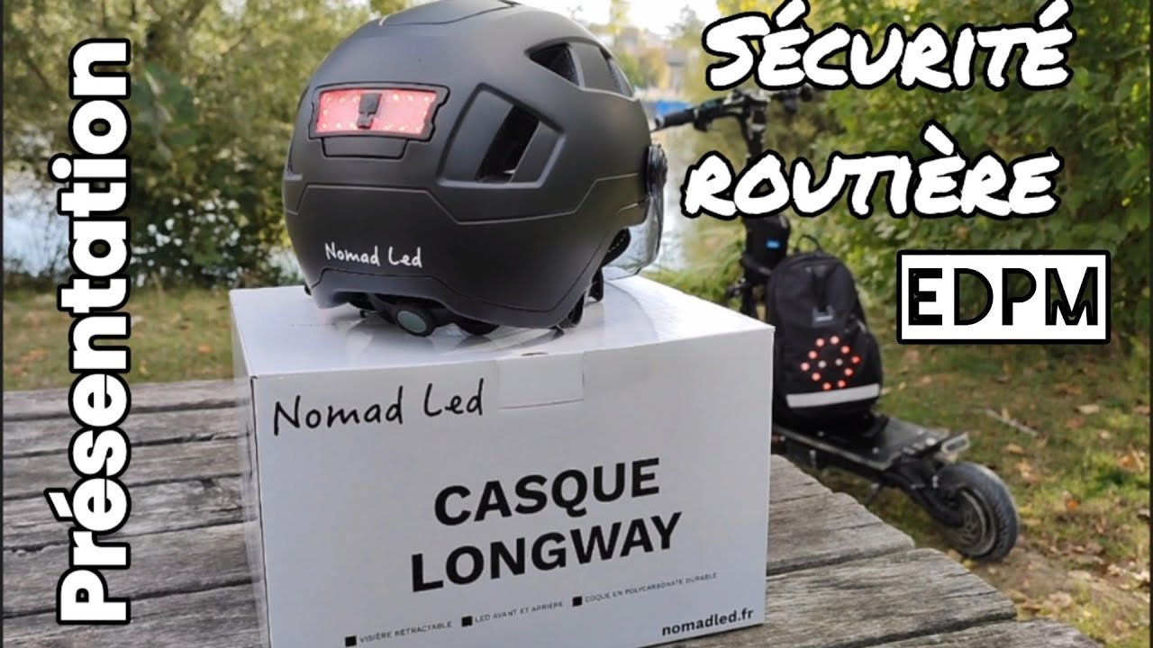 Trottinette - Faut-il rendre le casque obligatoire ? - Unboxing Casque  LUMINEUX: Nomad Led LONGWAY 