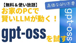 OpenAIの完全無料、ローカル動作LLM「gpt-oss」をCPU内蔵GPUで使ってみる【ウン十万円のGPUなしでも動きます】