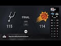 San Antonio Spurs @ Phoenix Suns Live Scoreboard