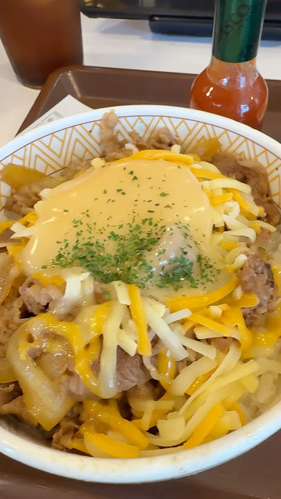 Gyudon with cheese! #shorts #food #japan #cheese #gyudon #sukiya #asiantravel