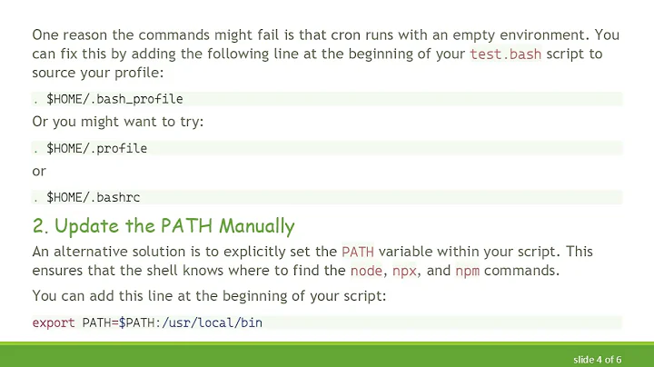 Resolving the Issue of bash Not Executing npm or npx Commands in Cron Jobs