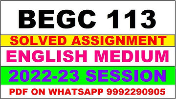 begc 113 solved assignment 2022-23 | begc 113 solved assignment in english 2022-2023 | begc 113 2023