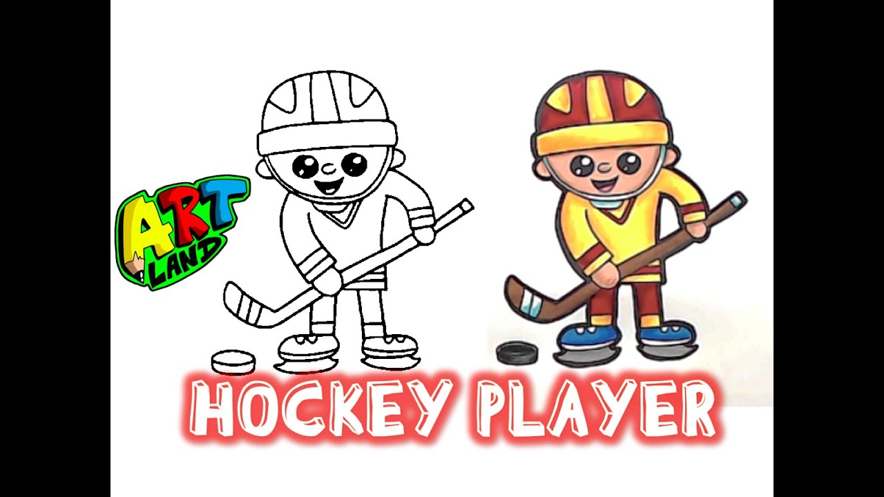 How to Draw a Hockey Player - Easy Drawing Tutorial For Kids