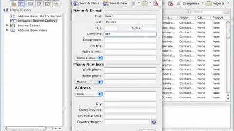Tutorial: Creating a New Contact in Entourage