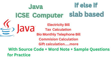 JAVA SLAB  BASED  IF Else If Programs || ICSE   Java If Else If Programs # java@sudiptasir Tutorial