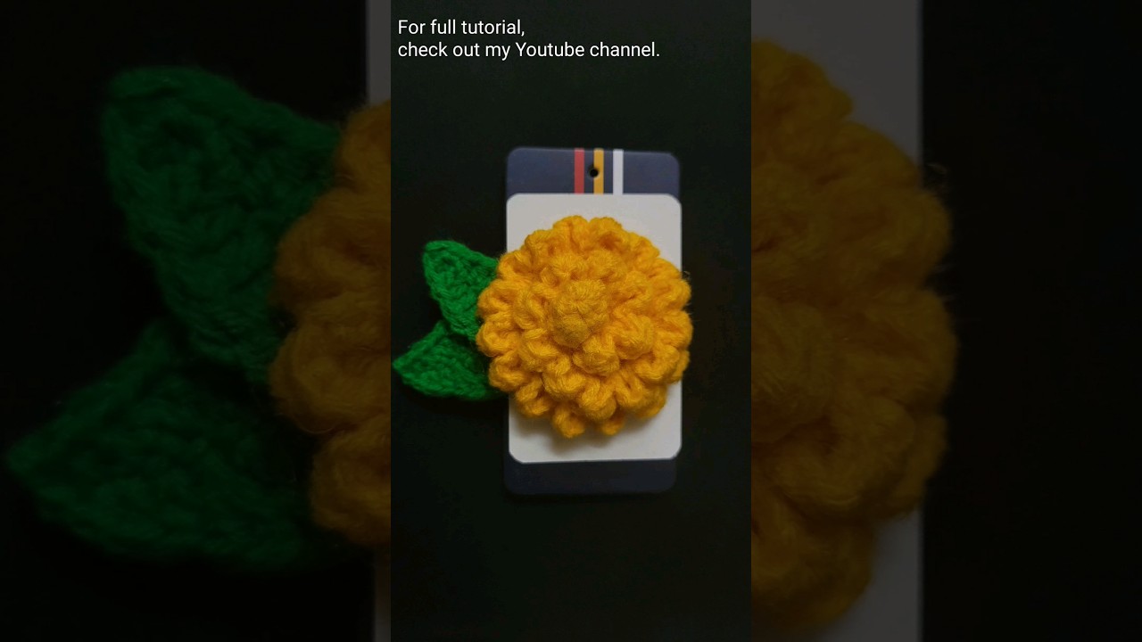 Easy Crochet Marigold Flower Hair Clip Decorating Tutorial