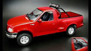 1997 Ford F150 V8 4x4 1/25 Scale Model Kit Build How To Assemble Paint Detail Engine Dashboard