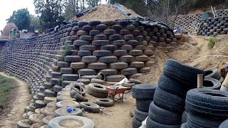 Hero School - Tire Retaining Wall - South