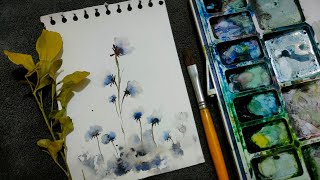 Aqua Dreams: Immersing in the Sublime Splendor of Watercolor Wildflowers / Easy Painting Mastery