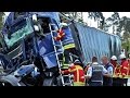 A5: MASSIVE ZERSTÖRUNG: CRASH mit 5 LKW | SATTELZUG rast in STAUENDE bei Weingarten