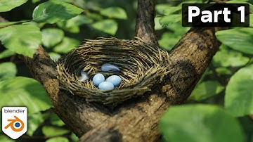 Bird Nest Nature Scene 🪺 Part 1 (Blender Tutorial)