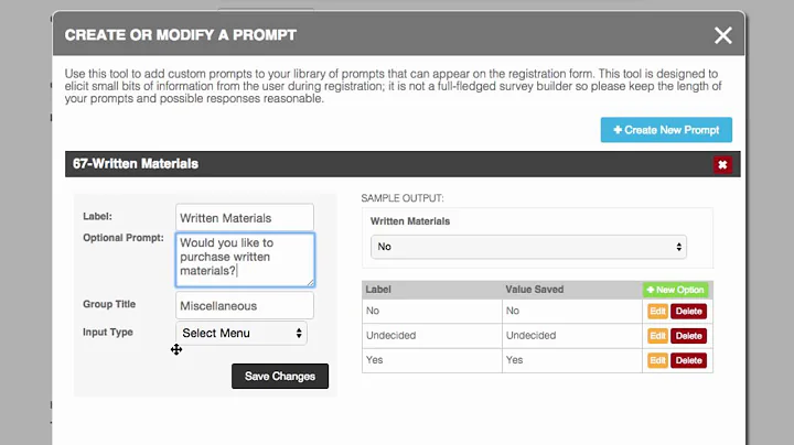 Eventsquid - Custom Registration Prompts