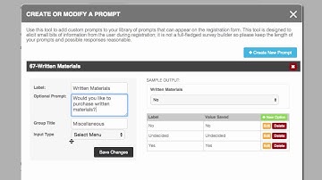 Eventsquid - Custom Registration Prompts