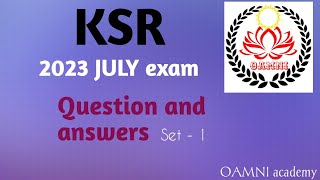 2023 JULY KSR Lower exam questions