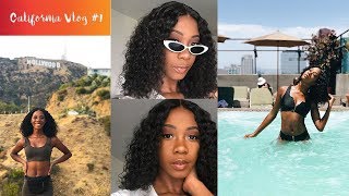 CALIFORNIA VLOG #1 Rooftop Pool, Fashion District, & the Hollywood Sign