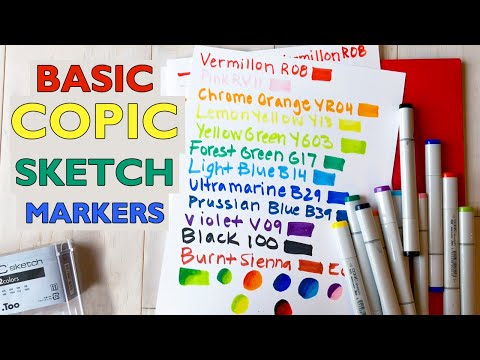 12 Basic Copic Markers Swatches and Review
