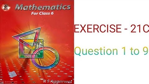 class 6 math (rs aggarwal) exercise 21C question 1 to 9 solution||Area