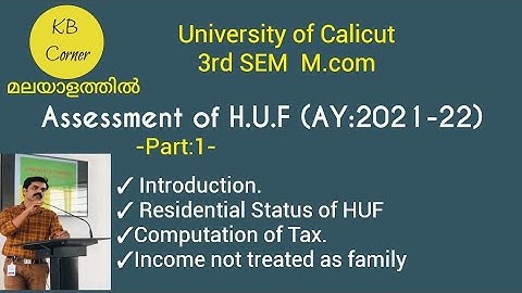 Assessment of H.U.F :1 / Introduction(AY:2021-22)