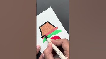 🌹 Paint Marker Art | Drawing & Coloring a Red Rose | Relaxing ASMR 🎨✨