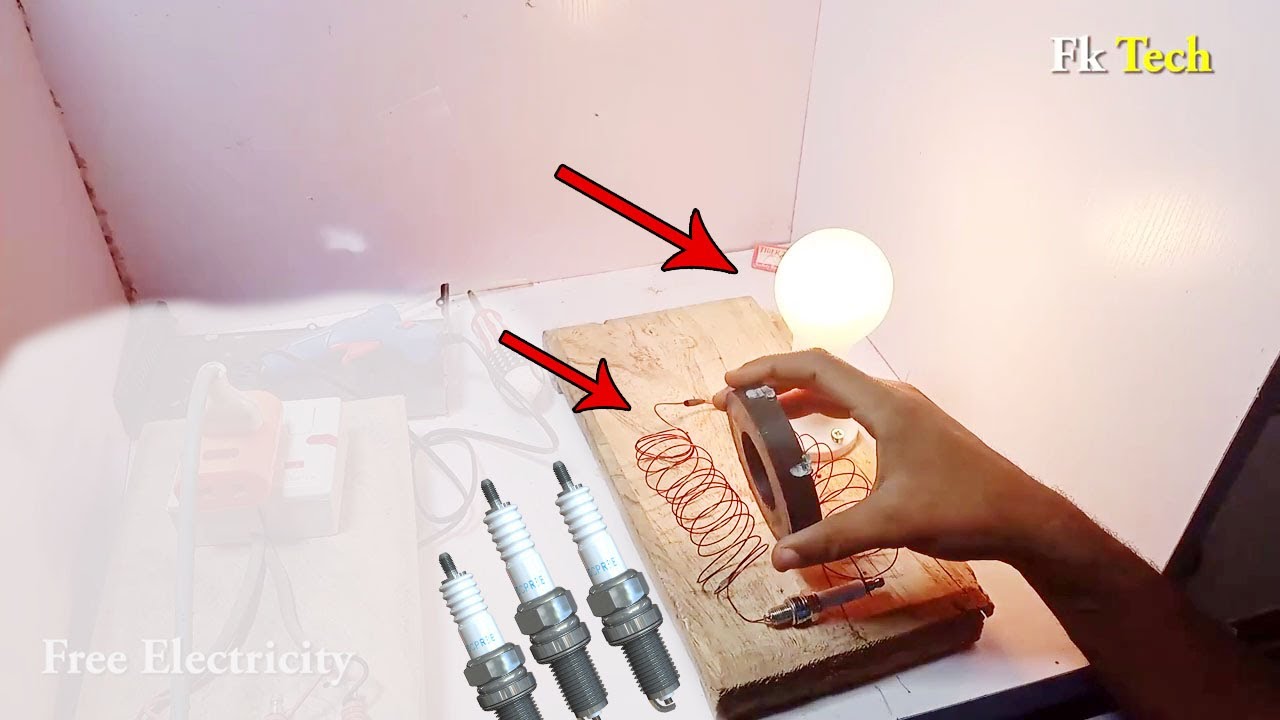 Free Electric Energy Generator From Spark Plug, And Coil fktech