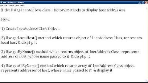 Using InetAddress class(Netbeans IDE) - factory methods to display host addressess