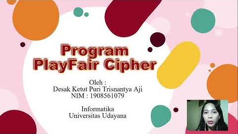 Program Kriptografi Klasik - PlayFair Cipher