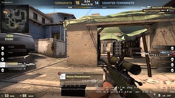 Mouse CSGO Mirage, 1v2 Clutch. Redic Noscope Flick