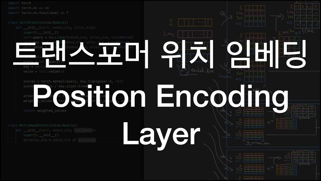 트랜스포머 , positional encoding, 위치 인코딩 - YouTube