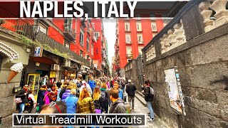 Naples Italy Walking Tour with Captions - 60fps Virtual Treadmill Workout - 4K City Walks