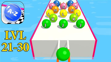 A-Z Run | LVL 21-30 | Best & Funny Moments Gameplay Compilation Video (iOS, Android) | Edge Of Game