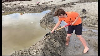 Kids build giant dam and burst it